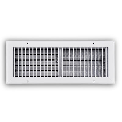 TRUaire 210VO18X06, 18x6 Single Deflection Air Register, White Steel Sidewall & Ceiling Air Vent with Opposed Blade Damper, 210VO Series