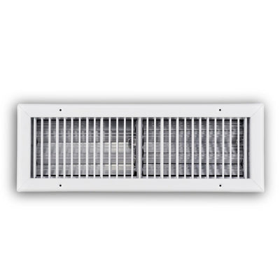 TRUaire 210VO20X06, 20x6 Single Deflection Air Register, White Steel Sidewall & Ceiling Air Vent with Opposed Blade Damper, 210VO Series