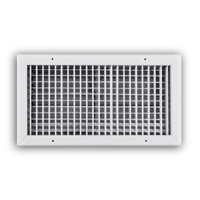 TRUaire 220VO16X08, 16x8 Double Deflection Air Register, White Steel Sidewall & Ceiling Air Vent with Opposed Blade Damper, 220VO Series