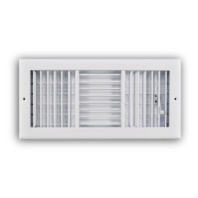 TRUaire 230VM14X06, 14x6 3-Way Air Register, White Steel Sidewall & Ceiling Air Vent, 230VM Series