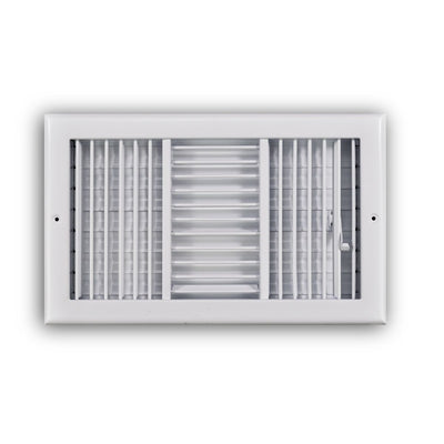 TRUaire 230VM14X08, 14x8 3-Way Air Register, White Steel Sidewall & Ceiling Air Vent, 230VM Series