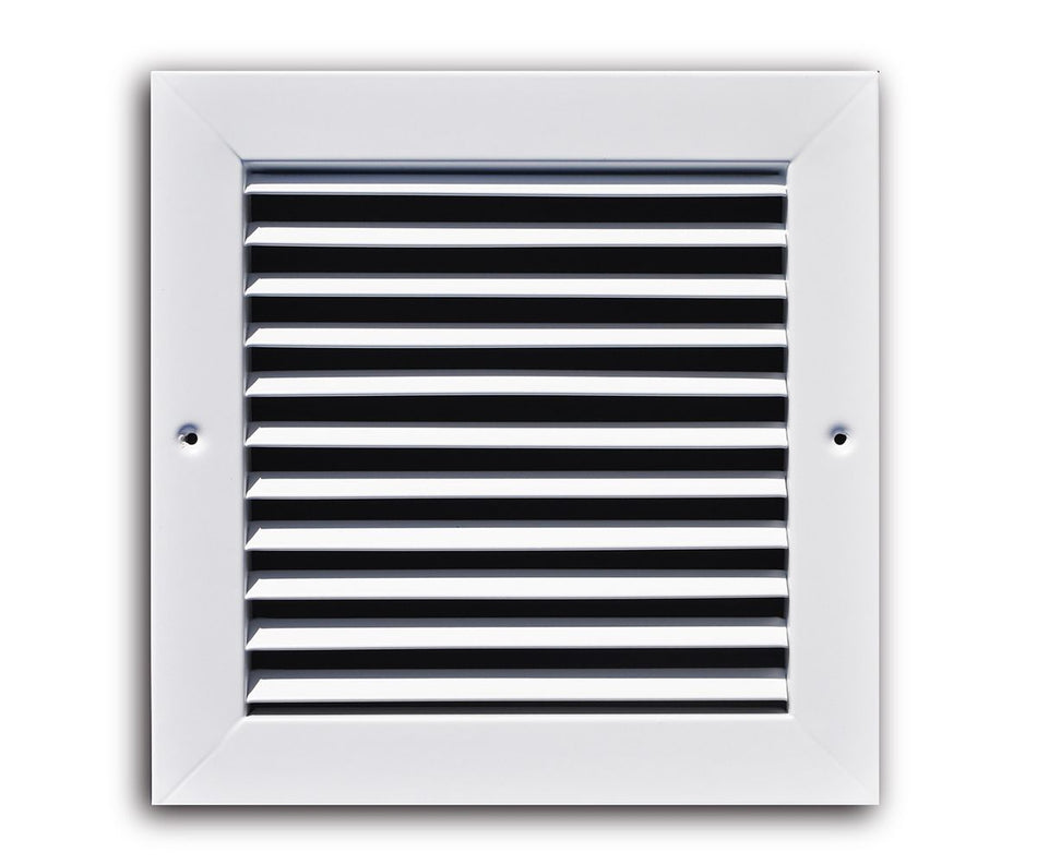 TRUaire 27008X08, 8x8 Return Air Grille, Fixed Bar, White Steel Wall & Ceiling Vent Cover, 270 Series