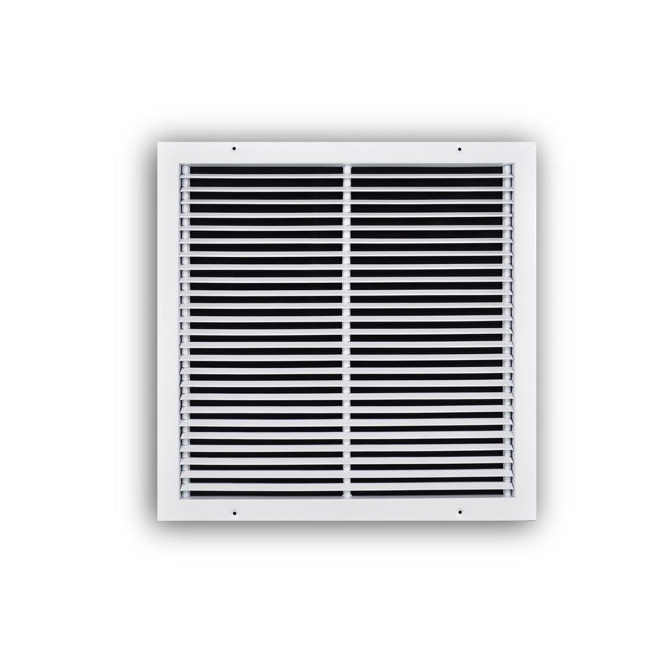 TRUaire 27018X18, 18x18 Return Air Grille, Fixed Bar, White Steel Wall & Ceiling Vent Cover, 270 Series