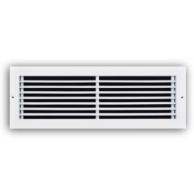 TRUaire 27020X06, 20x6 Return Air Grille, Fixed Bar, White Steel Wall & Ceiling Vent Cover, 270 Series