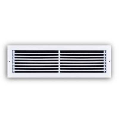 TRUaire 27024X06, 24x6 Return Air Grille, Fixed Bar, White Steel Wall & Ceiling Vent Cover, 270 Series