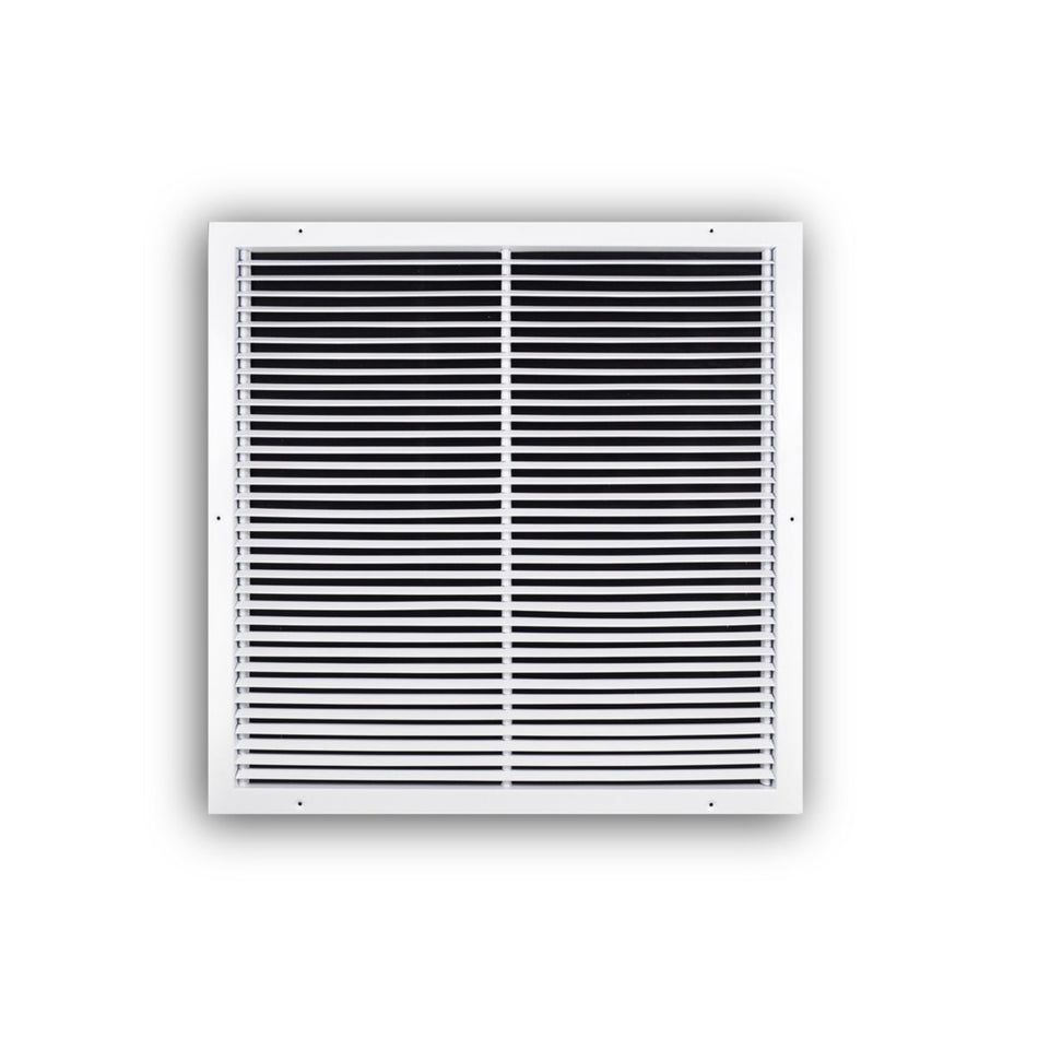 TRUaire 27024X24, 24x24 Return Air Grille, Fixed Bar, White Steel Wall & Ceiling Vent Cover, 270 Series