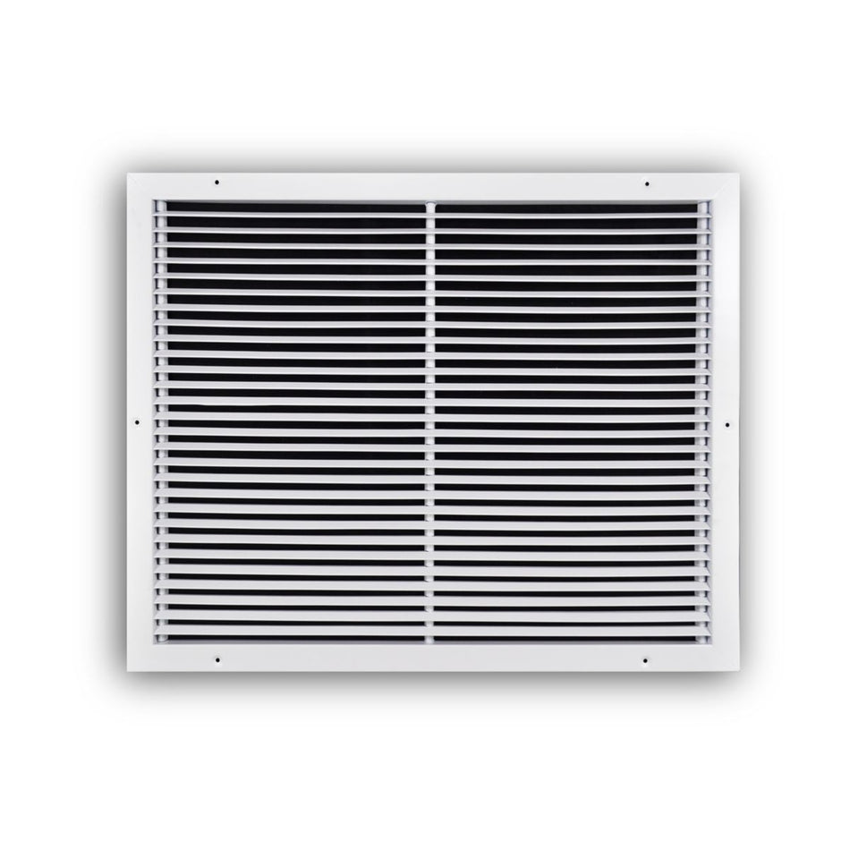 TRUaire 27025X20, 25x20 Return Air Grille, Fixed Bar, White Steel Wall & Ceiling Vent Cover, 270 Series
