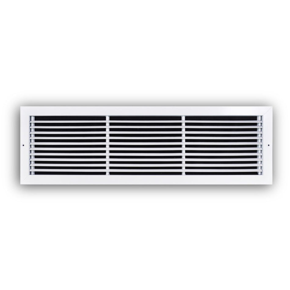 TRUaire 27030X08, 30x8 Return Air Grille, Fixed Bar, White Steel Wall & Ceiling Vent Cover, 270 Series