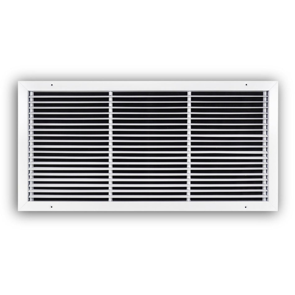 TRUaire 27030X14, 30x14 Return Air Grille, Fixed Bar, White Steel Wall & Ceiling Vent Cover, 270 Series