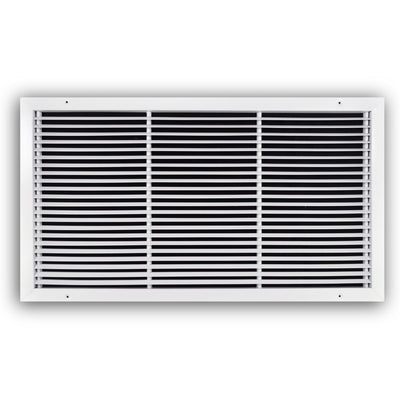 TRUaire 27030X16, 30x16 Return Air Grille, Fixed Bar, White Steel Wall & Ceiling Vent Cover, 270 Series