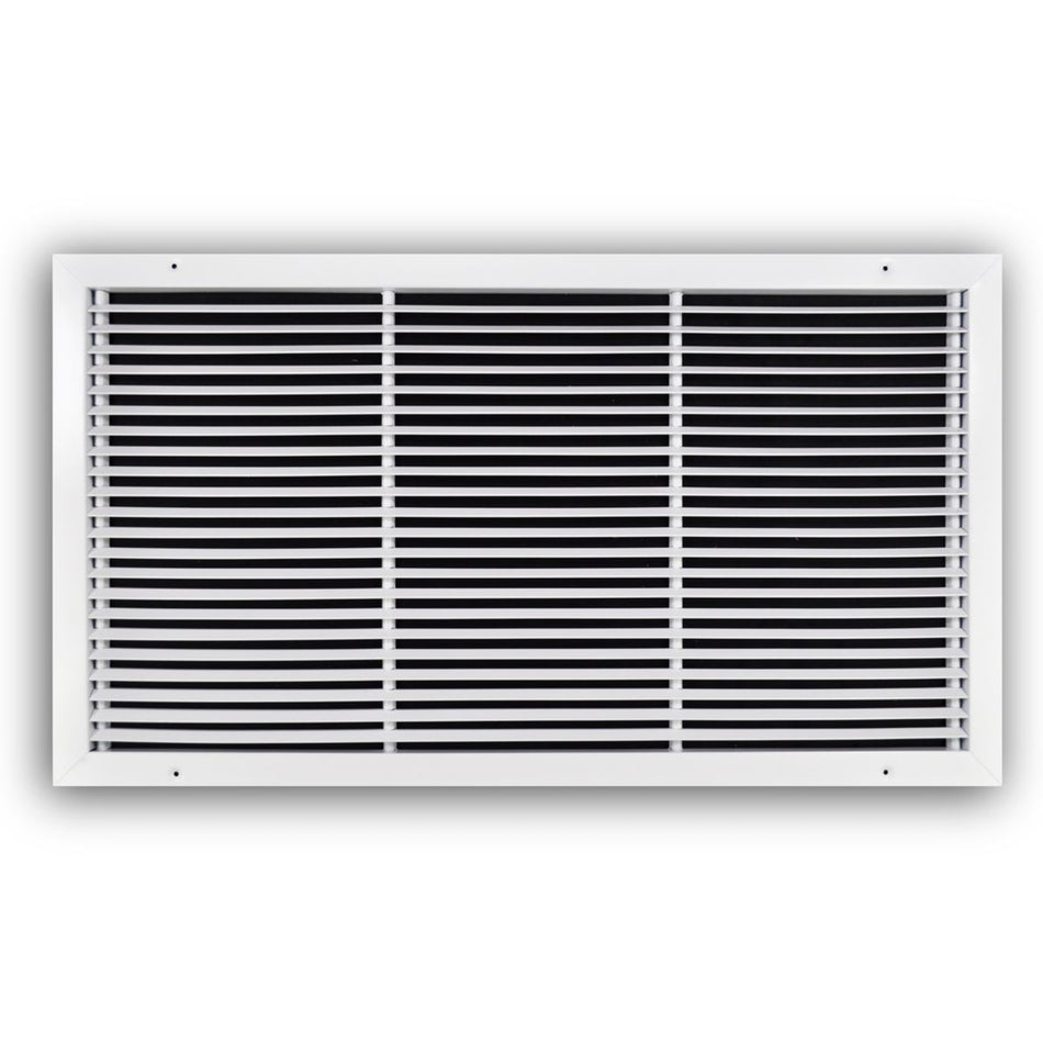 TRUaire 27030X16, 30x16 Return Air Grille, Fixed Bar, White Steel Wall & Ceiling Vent Cover, 270 Series