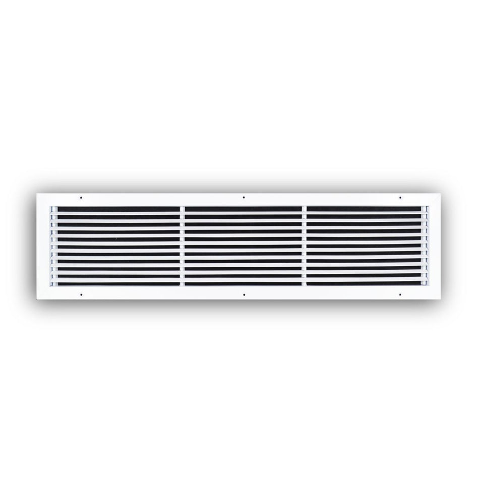 TRUaire 27036X06, 36x6 Return Air Grille, Fixed Bar, White Steel Wall & Ceiling Vent Cover, 270 Series