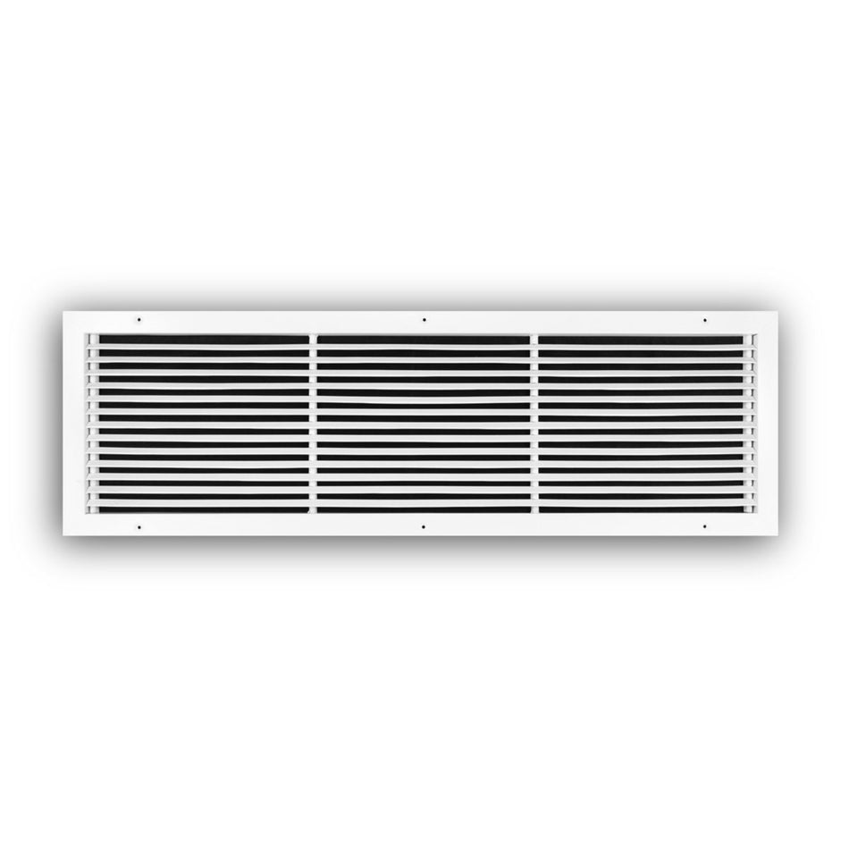 TRUaire 27036X10, 36x10 Return Air Grille, Fixed Bar, White Steel Wall & Ceiling Vent Cover, 270 Series