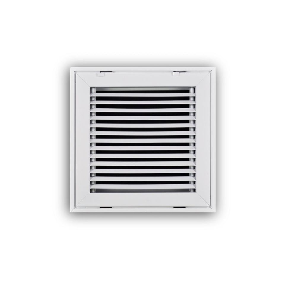 TRUaire 29010X10, 10x10 Return Air Filter Grille, Fixed Bar, White Steel Filter Back Vent Cover, Fits 10x10x1 Filter, 290 Series