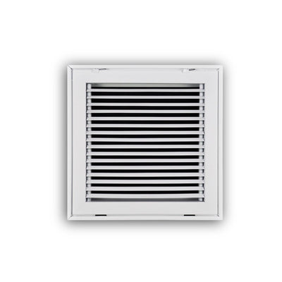 TRUaire 29014X14, 14x14 Return Air Filter Grille, Fixed Bar, White Steel Filter Back Vent Cover, Fits 14x14x1 Filter, 290 Series