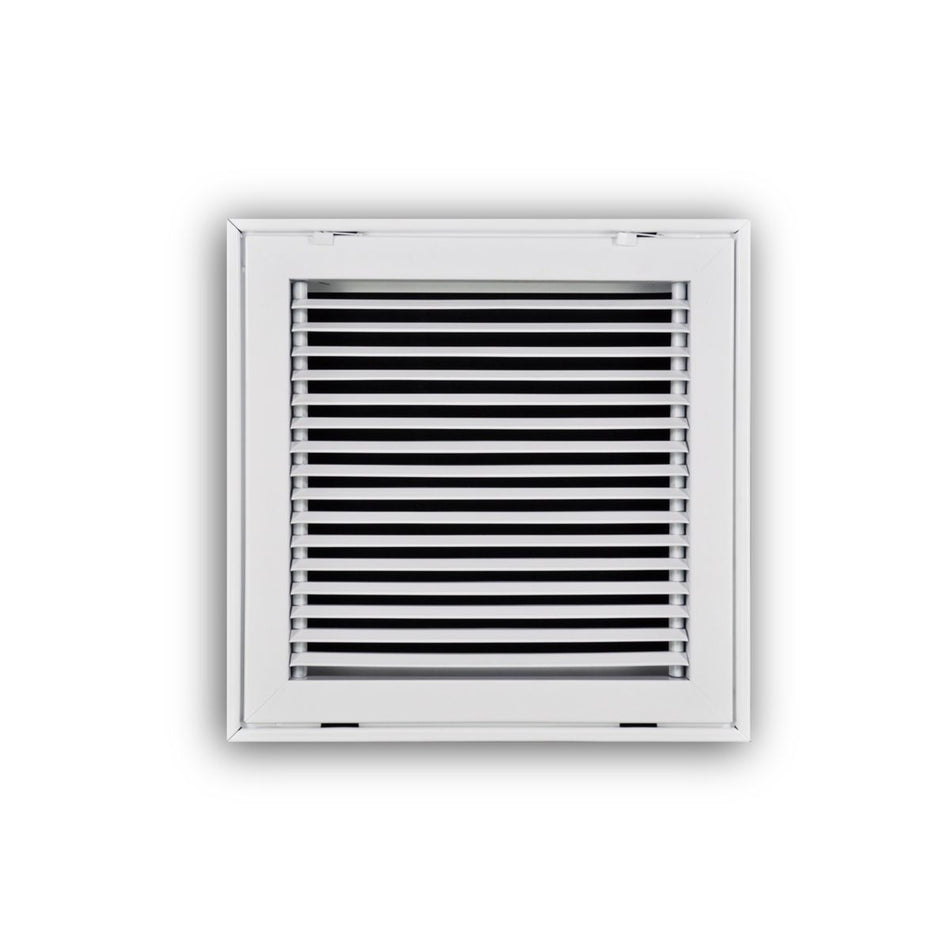 TRUaire 29014X14, 14x14 Return Air Filter Grille, Fixed Bar, White Steel Filter Back Vent Cover, Fits 14x14x1 Filter, 290 Series