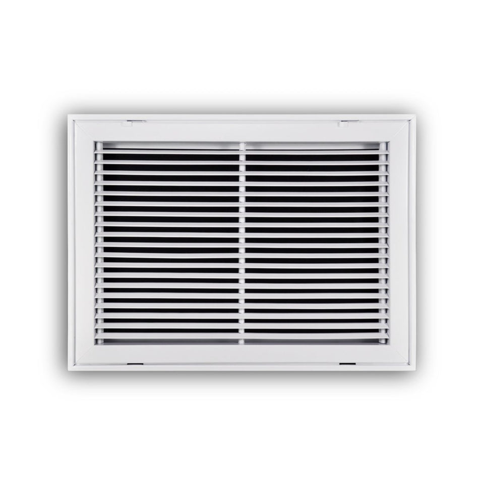 TRUaire 29020X12, 20x12 Return Air Filter Grille, Fixed Bar, White Steel Filter Back Vent Cover, Fits 20x12x1 Filter, 290 Series