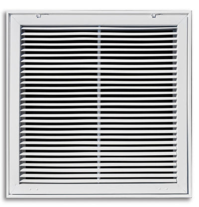 TRUaire 29020X20, 20x20 Return Air Filter Grille, Fixed Bar, White Steel Filter Back Vent Cover, Fits 20x20x1 Filter, 290 Series