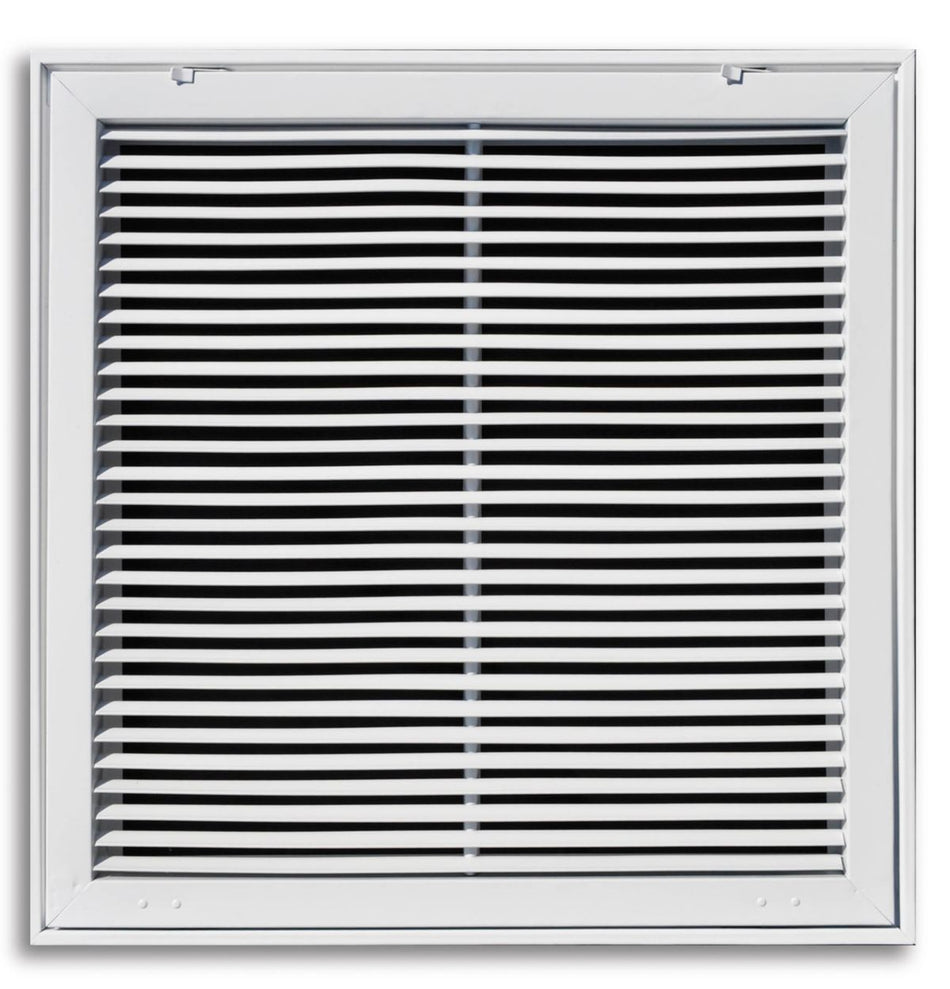 TRUaire 29020X20, 20x20 Return Air Filter Grille, Fixed Bar, White Steel Filter Back Vent Cover, Fits 20x20x1 Filter, 290 Series