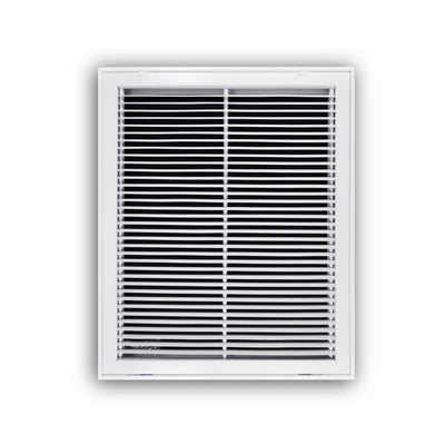 TRUaire 29020X25, 20x25 Return Air Filter Grille, Fixed Bar, White Steel Filter Back Vent Cover, Fits 20x25x1 Filter, 290 Series