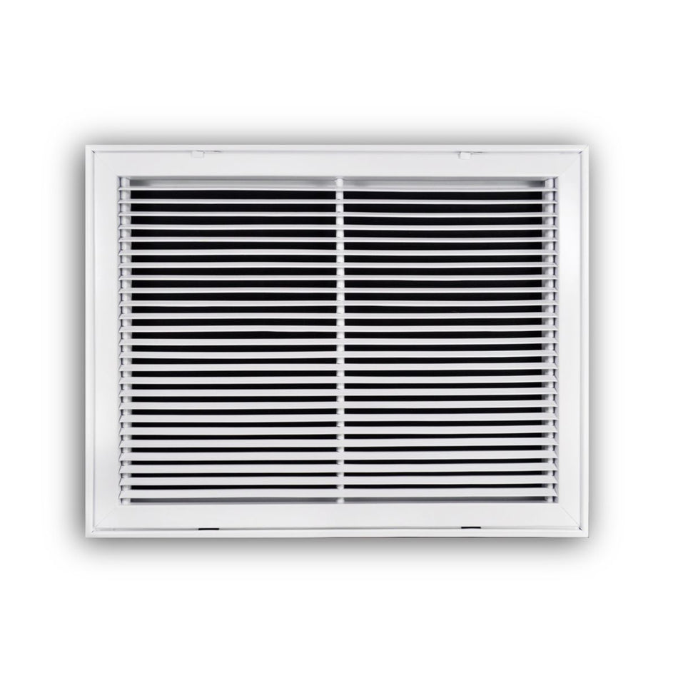 TRUaire 29024X18, 24x18 Return Air Filter Grille, Fixed Bar, White Steel Filter Back Vent Cover, Fits 24x18x1 Filter, 290 Series