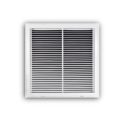 TRUaire 29024X24, 24x24 Return Air Filter Grille, Fixed Bar, White Steel Filter Back Vent Cover, Fits 24x24x1 Filter, 290 Series