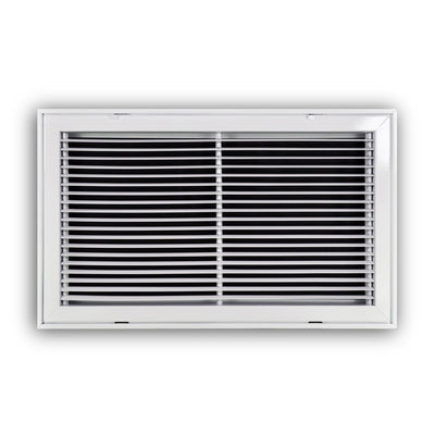 TRUaire 29025X14, 25x14 Return Air Filter Grille, Fixed Bar, White Steel Filter Back Vent Cover, Fits 25x14x1 Filter, 290 Series