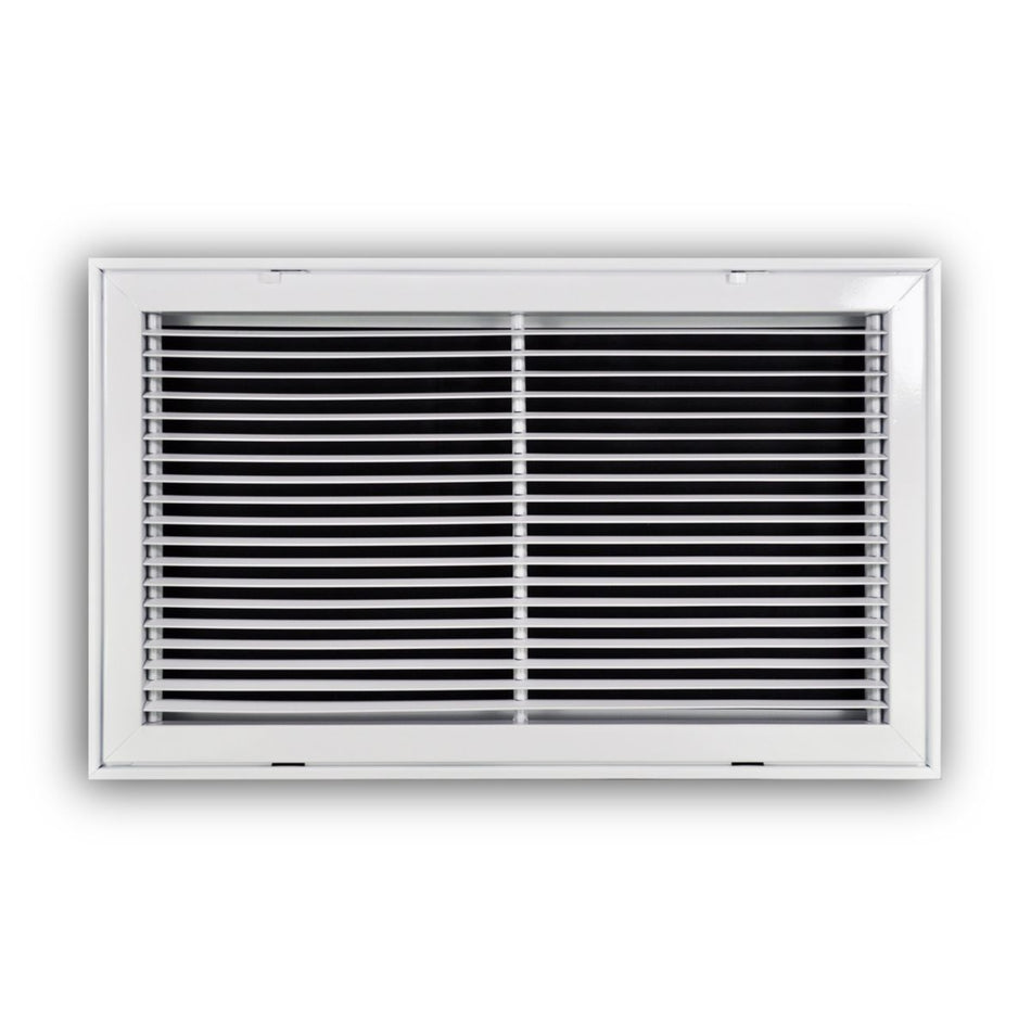 TRUaire 29025X14, 25x14 Return Air Filter Grille, Fixed Bar, White Steel Filter Back Vent Cover, Fits 25x14x1 Filter, 290 Series