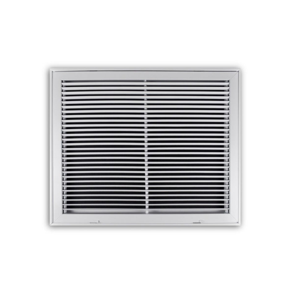 TRUaire 29025X20, 25x20 Return Air Filter Grille, Fixed Bar, White Steel Filter Back Vent Cover, Fits 25x20x1 Filter, 290 Series