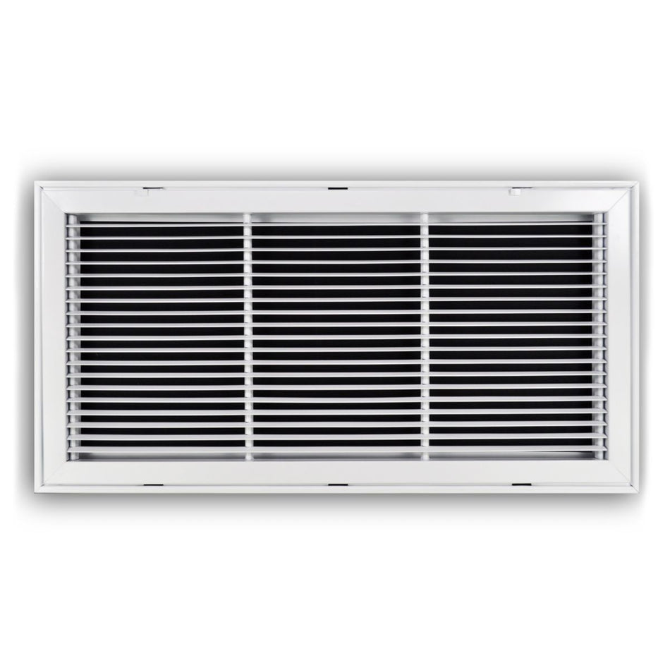 TRUaire 29030X12, 30x12 Return Air Filter Grille, Fixed Bar, White Steel Filter Back Vent Cover, Fits 30x12x1 Filter, 290 Series