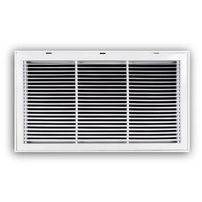 TRUaire 29030X18, 30x18 Return Air Filter Grille, Fixed Bar, White Steel Filter Back Vent Cover, Fits 30x18x1 Filter, 290 Series