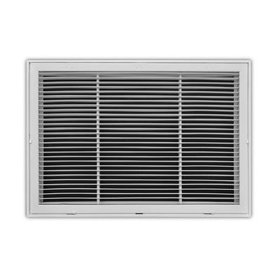 TRUaire 29030X20, 30x20 Return Air Filter Grille, Fixed Bar, White Steel Filter Back Vent Cover, Fits 30x20x1 Filter, 290 Series