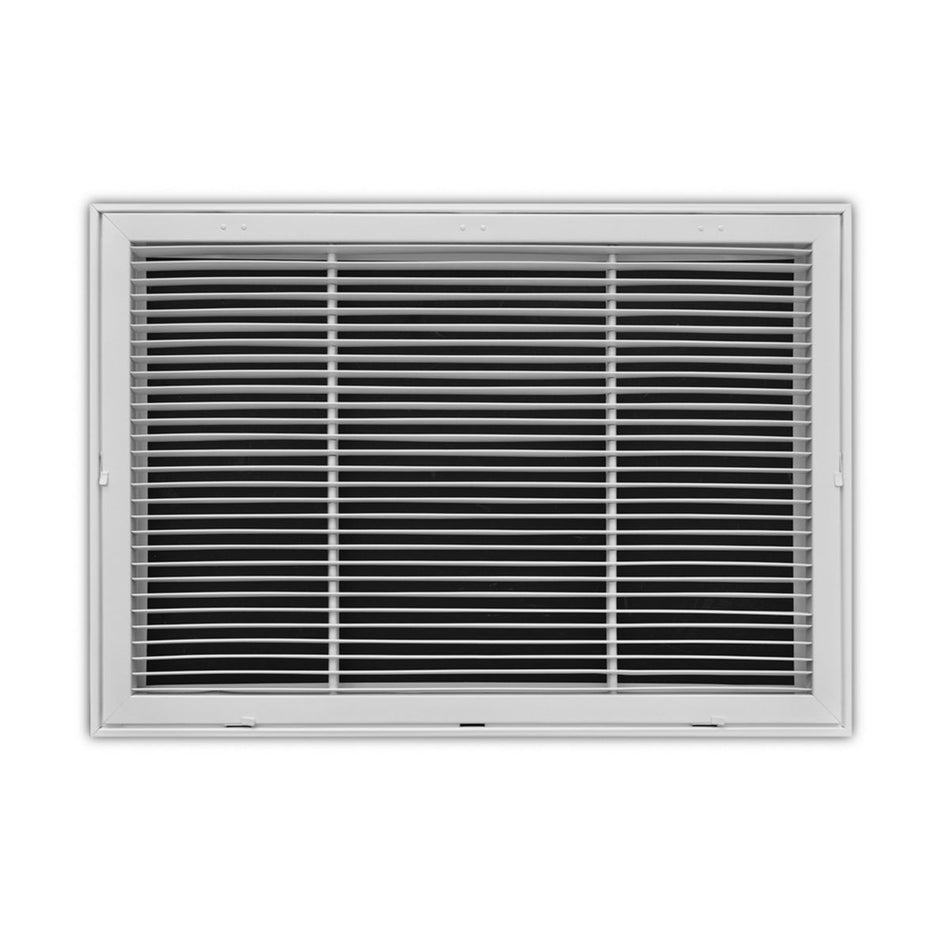 TRUaire 29030X20, 30x20 Return Air Filter Grille, Fixed Bar, White Steel Filter Back Vent Cover, Fits 30x20x1 Filter, 290 Series