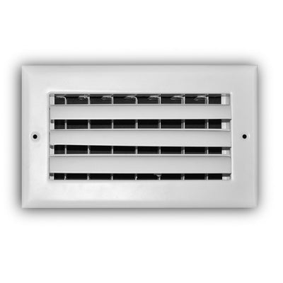 TRUaire 301M08X04, 8x4 1-Way Air Register, White Steel Sidewall & Ceiling Air Vent, 301M Series