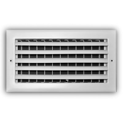 TRUaire 301M12X06, 12x6 1-Way Air Register, White Steel Sidewall & Ceiling Air Vent, 301M Series