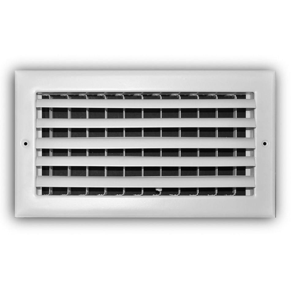 TRUaire 301M12X06, 12x6 1-Way Air Register, White Steel Sidewall & Ceiling Air Vent, 301M Series