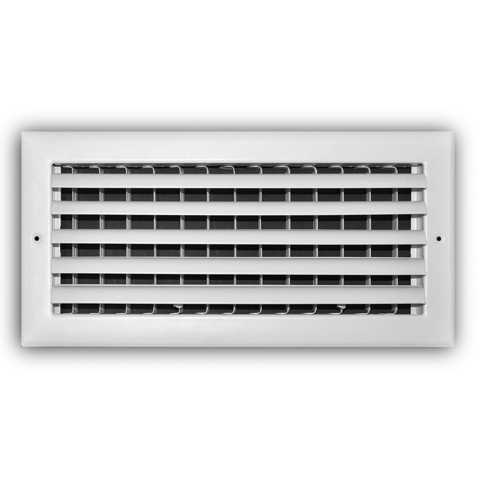 TRUaire 301M14X04, 14x4 1-Way Air Register, White Steel Sidewall & Ceiling Air Vent, 301M Series