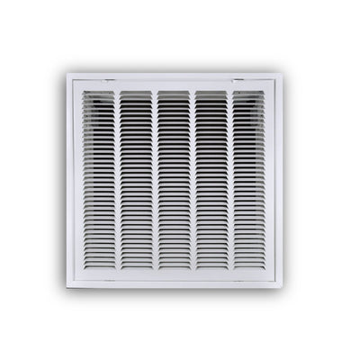 TRUaire 4010FG2, 24x24 T-Bar Lay-In Return Air Filter Grille, White Steel Filter Back Vent Cover, Fits 20x20x1 Filter, 4010FG Series