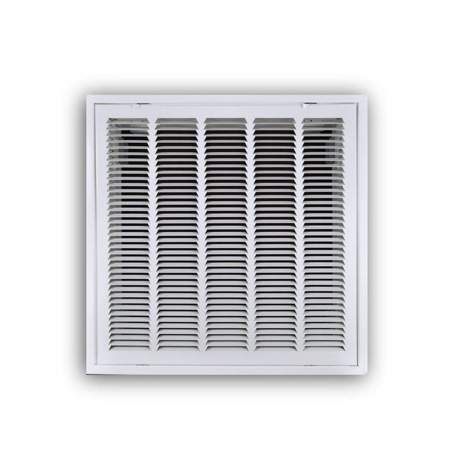 TRUaire 4010FG2, 24x24 T-Bar Lay-In Return Air Filter Grille, White Steel Filter Back Vent Cover, Fits 20x20x1 Filter, 4010FG Series