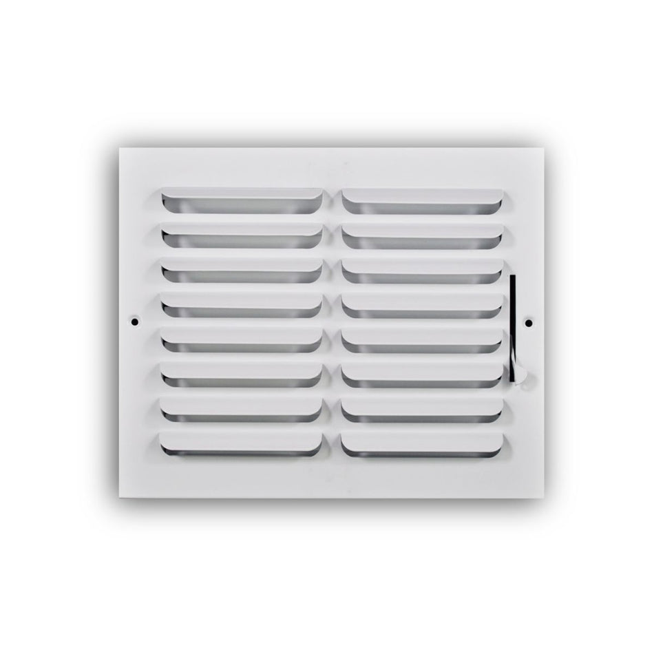TRUaire 401M10X08, 10x8 1-Way Air Register, White Steel Sidewall & Ceiling Air Vent, 401M Series