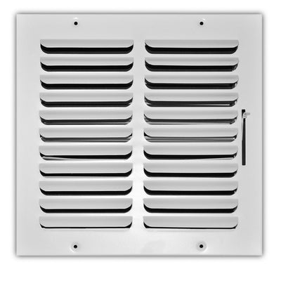 TRUaire 401M10X10, 10x10 1-Way Air Register, White Steel Sidewall & Ceiling Air Vent, 401M Series