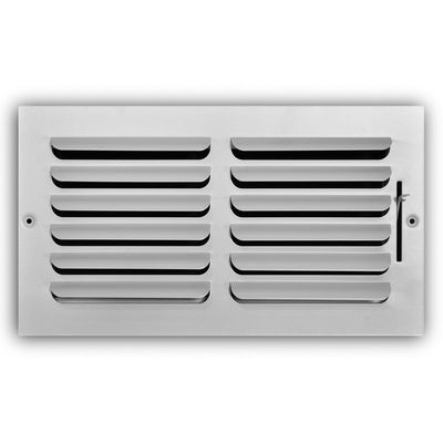TRUaire 401M12X06, 12x6 1-Way Air Register, White Steel Sidewall & Ceiling Air Vent, 401M Series