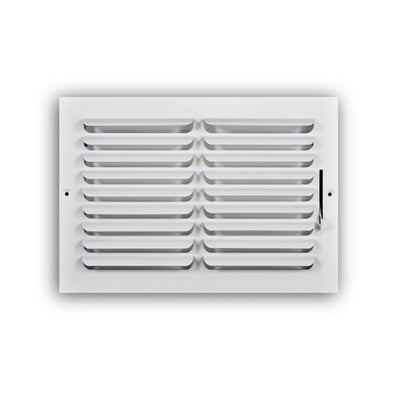 TRUaire 401M12X08, 12x8 1-Way Air Register, White Steel Sidewall & Ceiling Air Vent, 401M Series