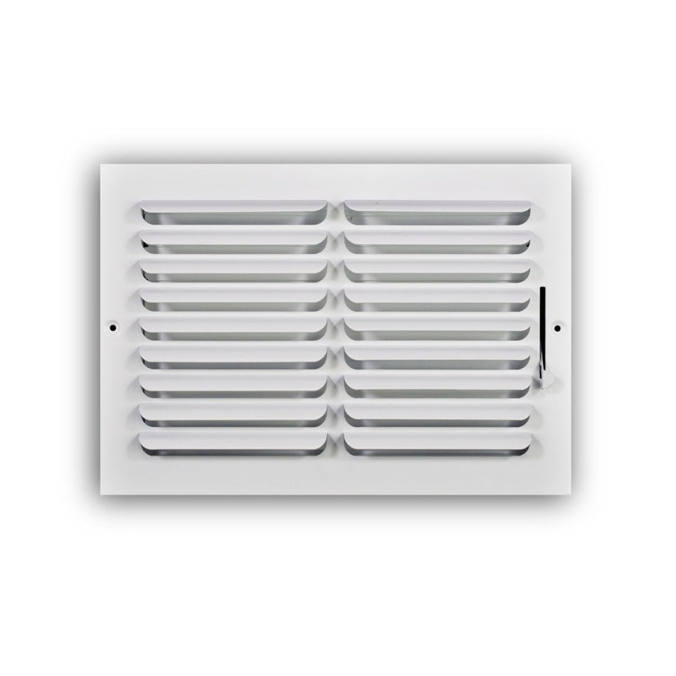 TRUaire 401M12X08, 12x8 1-Way Air Register, White Steel Sidewall & Ceiling Air Vent, 401M Series