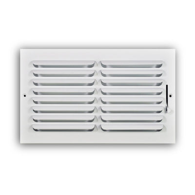TRUaire 401M14X08, 14x8 1-Way Air Register, White Steel Sidewall & Ceiling Air Vent, 401M Series