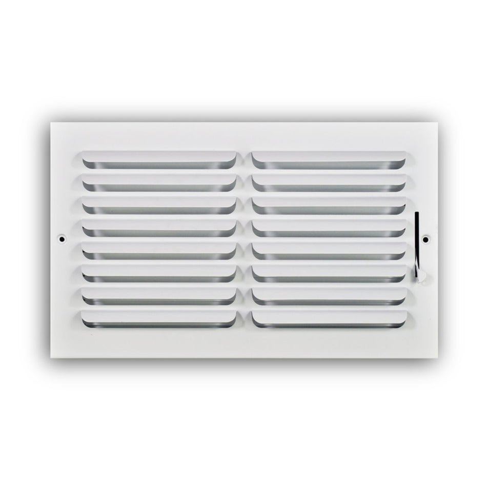 TRUaire 401M14X08, 14x8 1-Way Air Register, White Steel Sidewall & Ceiling Air Vent, 401M Series