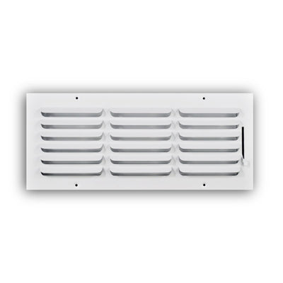 TRUaire 401M16X06, 16x6 1-Way Air Register, White Steel Sidewall & Ceiling Air Vent, 401M Series