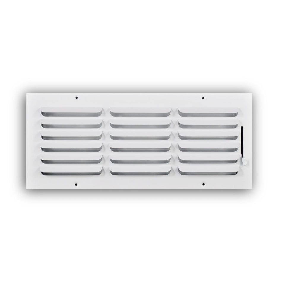 TRUaire 401M16X06, 16x6 1-Way Air Register, White Steel Sidewall & Ceiling Air Vent, 401M Series