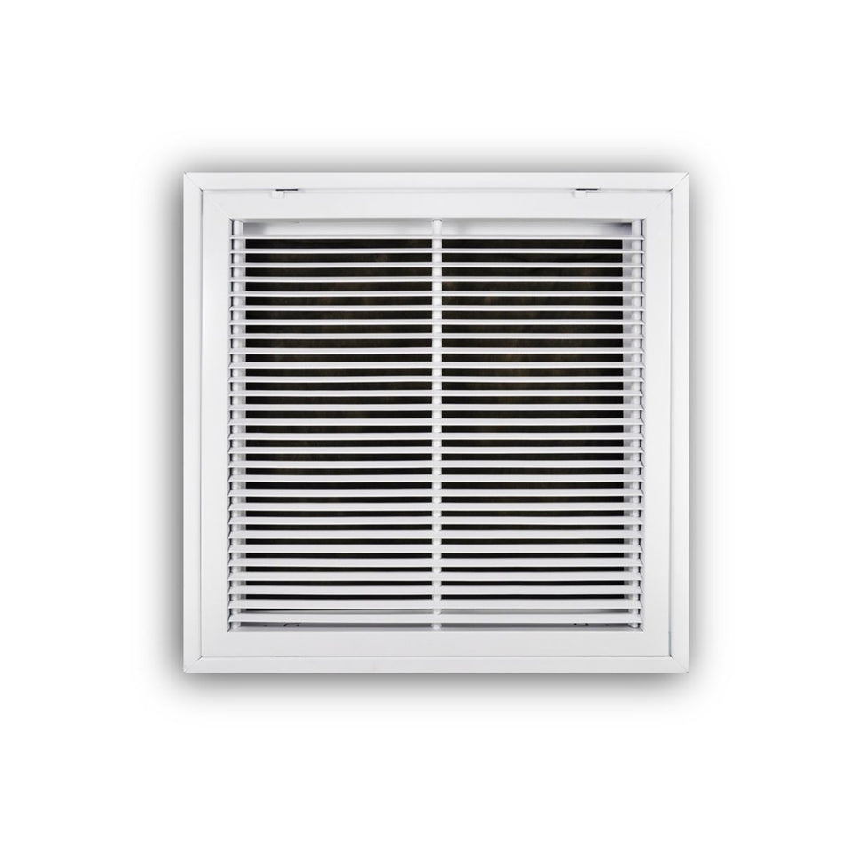 TRUaire 4021FG2MLD, 24x24 T-Bar Lay-In Return Air Filter Grille, White Steel Filter Back Vent Cover, Fits 20x20x1 Filter, 4021FG Series