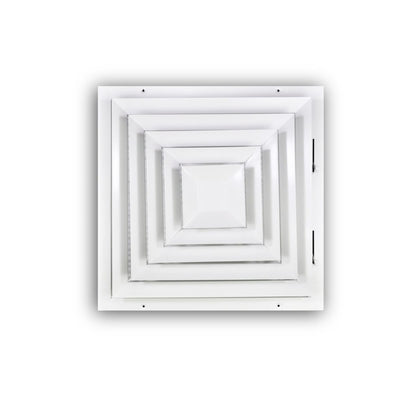 TRUaire 56018X18, 18x18 Step-Down T-Bar Ceiling Diffuser, White Steel Ceiling Air Vent, TAI5601818 Series